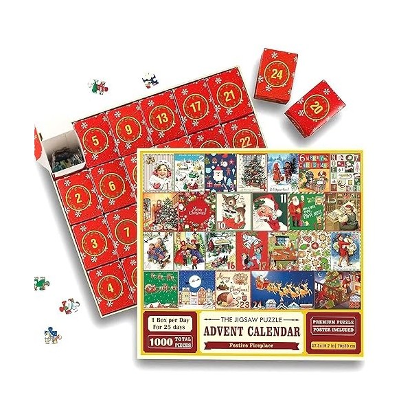 Calendrier de lAvent de Noël 2023, 2023 - Puzzle - 1 000 pièces - Compte à rebours des vacances de Noël
