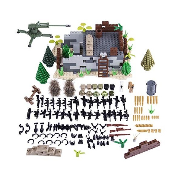 Onenineten 571 Pièces Armes pour LEGO Minifigurines, Accessoires Militaires Ensemble Armes Moderne SWAT Police Soldat Armes J