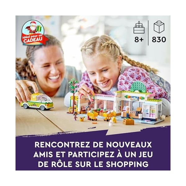 LEGO Friends 41729 L’Épicerie Biologique, Jouet Supermarché pour Filles et Garçons Dès 8 Ans, Jeu avec Camion & 4 Mini-Poupée