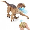 NEXBOX Jouet Dinosaure télécommandé pour Enfants - RC Velociraptor Dino électrique avec Son et lumière, Marche, rugit, Twist,