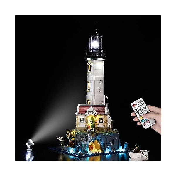 Kyglaring Kit déclairage LED sans modèle - Compatible avec Lego-21335 Ideas Motorized Lighthouse Building Blocks Model Set