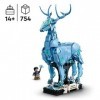 LEGO 76414 Harry Potter Expecto Patronum, Maquette 2-en-1 avec Figurines Animales Cerf et Loup, Décoration Accessoire de Cham