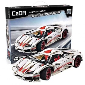 Supercar Italienne à l’échelle 1/10, Blanche, 10 cylindres, 1 696 pièces Moteurs Non Inclus, Compatible avec Lego Technic , 