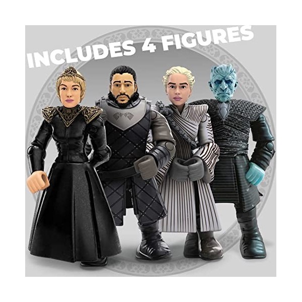 Mega Construx Game of Thrones Le Trône de Fer avec 4 figurines, jeu de briques de construction, 260 pièces, 16 ans et plus, G