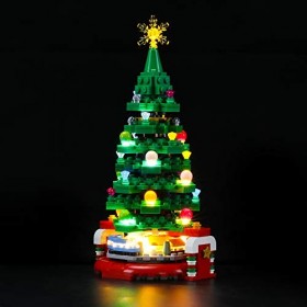 Jeu De Lumières pour larbre de Noël Modèle en Blocs De Construction - Kit De Lumière A LED Compatible avec Lego 40338 Ne F