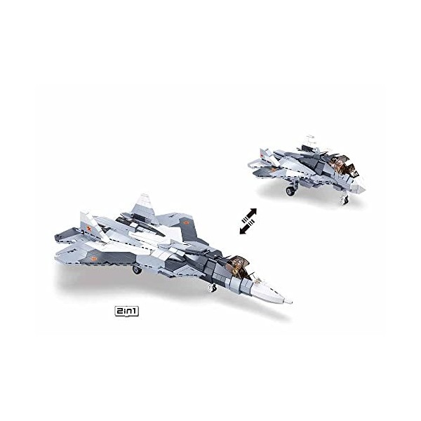 Sluban ModelBricks M38-B0986 Su 57 Fighter 2-en-1 893PCS Multicolore