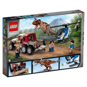 LEGO 76941 Jurassic World La Chasse du Carnotaurus, Dinosaure Jouet, avec Hélicoptère et Voiture, Dino à Construire, Garçons 