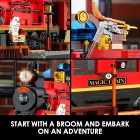 VEPOWER Train de Construction avec Quai Ensemble de Train Magique Classique Briques Dassemblage de Modèle de Train pour Fill