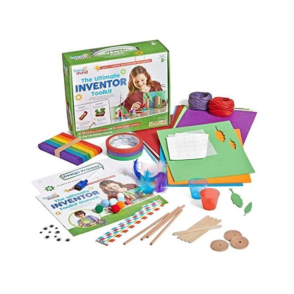 Learning Resources Kit d’invention ultime, 10 défis de construction et 259 matériaux de construction pour enfants, jeux de co