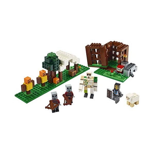 Bonbell Lego Minecraft The Pillager Outpost 21159 Awesome Action Figure Brick Building Playset for Kids Minecraft Gift, New 2