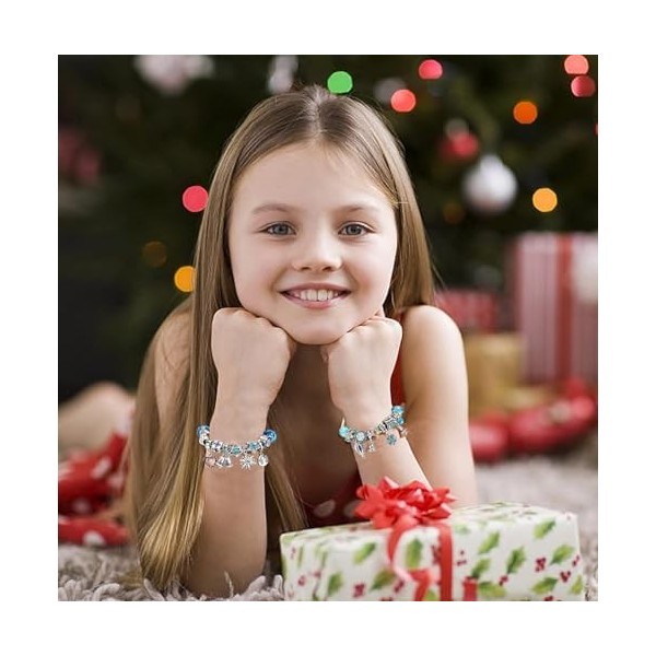 UQTUKO Calendrier de lAvent 2023 pour filles et enfants, calendrier de lAvent DIY bijoux filles, bracelet à breloques pour 