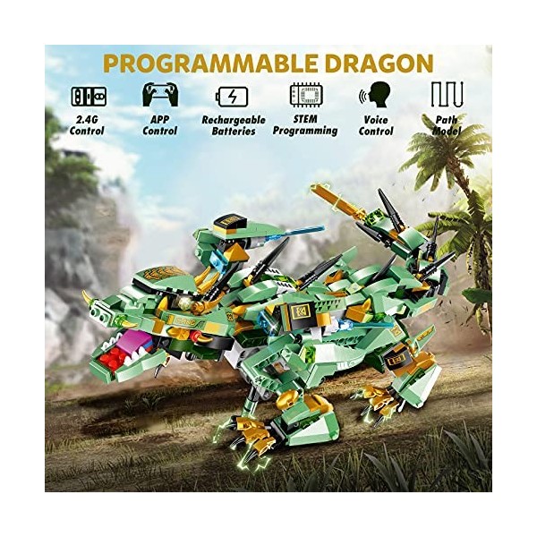 Sillbird Dragon Robot Kit de construction avec télécommande et application pour enfants âgés de 8 à 12 à 16 ans, cadeau dann