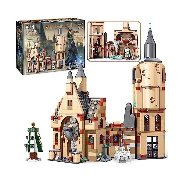 Under the Baubles Harry Clock Tower and Great Hall Castle 871 pièces , construire et jouer Dumbledore Office Building Toy Se