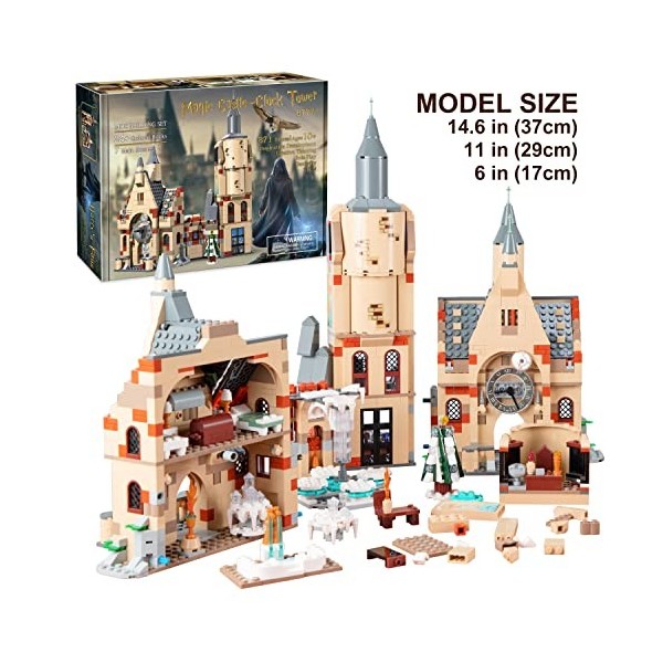 Under the Baubles Harry Clock Tower and Great Hall Castle 871 pièces , construire et jouer Dumbledore Office Building Toy Se