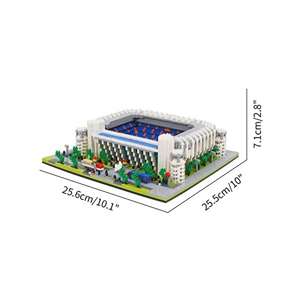 LULUFUN Jeu de Blocs de Construction, Mini-Blocs darchitecture du Stade Santiago Bernabéu, célèbres maquettes à Collectionne