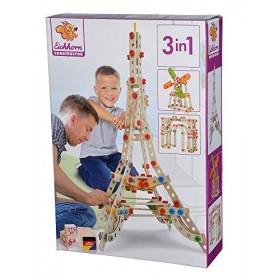 Eichhorn - Tour Eiffel 3 en 1 - Jeu de Construction Bois - 315 Pièces - Dès 6 Ans - Bois de Hêtre Labellisé FSC - 100039091