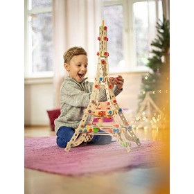 Eichhorn - Tour Eiffel 3 en 1 - Jeu de Construction Bois - 315 Pièces - Dès 6 Ans - Bois de Hêtre Labellisé FSC - 100039091
