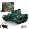 Mould King 20015 Technic Blocs de Serrage Tank Toy T-34 Tank Modèle de Blocs de Construction Militaire télécommandé avec Gyro