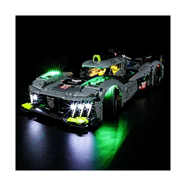 BRIKSMAX Kit d’éclairage à LED pour Lego Technic Peugeot 9X8 24H Le Mans Hybrid Hypercar - Compatible with Lego 42156 Blocs d