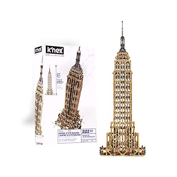 Knex 15259 Architecture Empire State Building Set, Hobby Craft Set for Kids and Adults, 2122 Piece Model Kit, Building Const