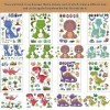 Lot de 32 autocollants de puzzle dinosaures de dessin animé - Jouets dinteraction parent-enfant - Manuel - Autocollants dino