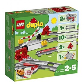 BRICKCOMPLETE Lego Duplo Lot de 2&nbsp;jeux de construction&nbsp;: rails de chemin de fer 10882 et pont de chemin de fer et rails 10872