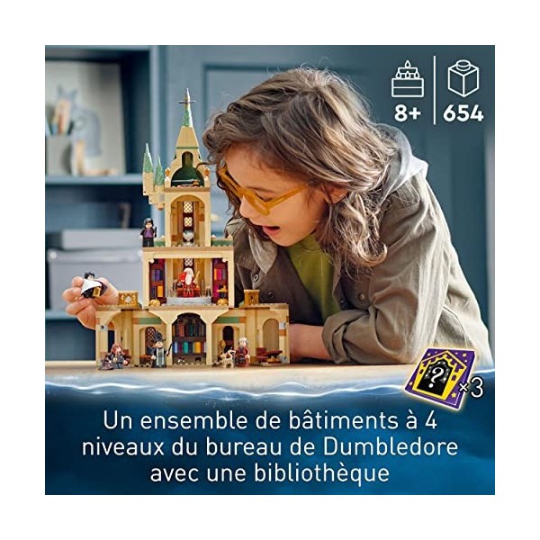 LEGO 76402 Harry Potter Poudlard : Le Bureau de Dumbledore, Jouet de Château et Minifigurines avec Le Choixpeau et lÉpée de 