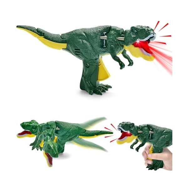 Vibbang Tyrannosaure Rex Dinosaure Jouet avec Bite Roar Sounds, Réalistes Figurine Dinosaure Jouets Tête et Queue Remuant, Am