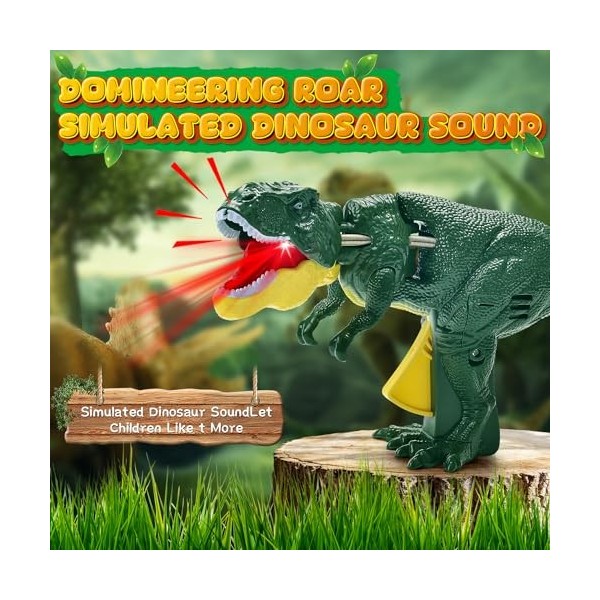 Vibbang Tyrannosaure Rex Dinosaure Jouet avec Bite Roar Sounds, Réalistes Figurine Dinosaure Jouets Tête et Queue Remuant, Am