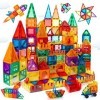 MagHub Lot de 100 blocs de construction magnétiques pour enfants, aimants 3D transparents pour enfants, jouets magnétiques pr