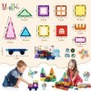 MagHub Lot de 100 blocs de construction magnétiques pour enfants, aimants 3D transparents pour enfants, jouets magnétiques pr