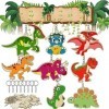 16 PièCes Porte CléS Dinosaure En Bois Porte Clé Enfant, Porte-CléS Dinosaure, Porte-CléS Dinosaure GarçOn, Porte-CléS Dinosa