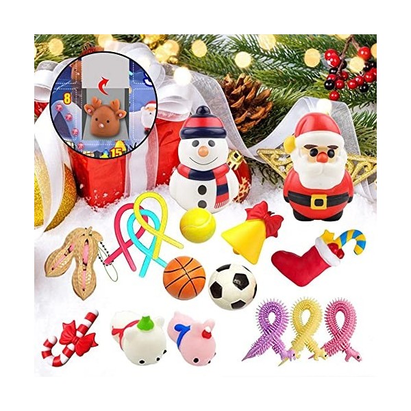 Calendrier 2021 Fidget Noël compte à rebours 24 ensembles sensoriels bon marché décoration fantaisie