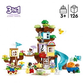 LEGO 10993 Duplo La Cabane dans l’Arbre 3-en-1, Jouet Éducatif pour Enfants Dès 3 Ans, Filles et Garçons, avec 4 Figurines An