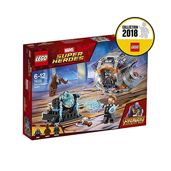 LEGO Marvel Super Heroes - À la Recherche du Marteau de Thor - 76102 - Jeu de Construction, Multicolore
