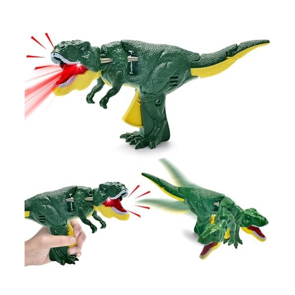 xinrongda Jouet dinosaure T-Rex - Jouet interactif - Jouet interactif -  Cadeau de Noël et danniversaire - 3 à 12 ans - Vert