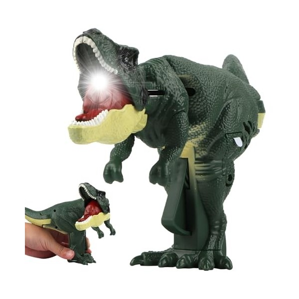 2xbiting doigt dinosaure jouet avec articulations flexibles figurine  d'action pour accessoires enfants torosaure brun