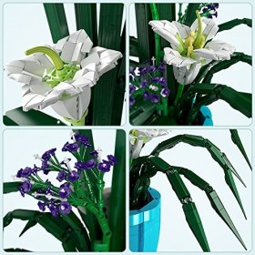 Mould King 10023 Fleurs Blocs de Construction Collection Botanique Bouquet de Lys Ensemble de Construction 1513 Pièces Ne Meu