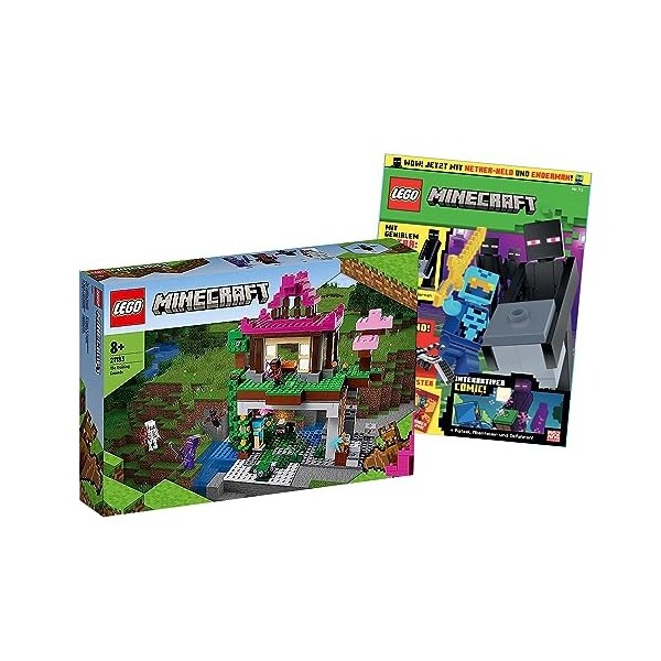 Lego Minecraft Set : Lego 21183 Minecraft Le terrain dentraînement + magazine Lego Minecraft avec un superbe supplément : Le