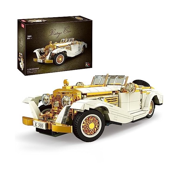 Addshiny Vintage Technik Oldtimer Car Model Kit, 868 Pièces Variété de Créativité Voiture Vintage Classique, Véhicules Jouets