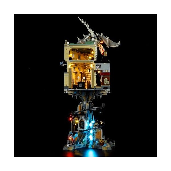 YEABRICKS LED Lumière pour Lego-76417 Harry Potter La Banque des sorciers Gringotts-Édition Collector Modèle de Blocs de Cons