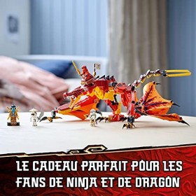 LEGO 71753 Ninjago L’Attaque du Dragon de feu avec Mini Figurines Kai, Zane et NYA - Jouet Enfant 8 Ans