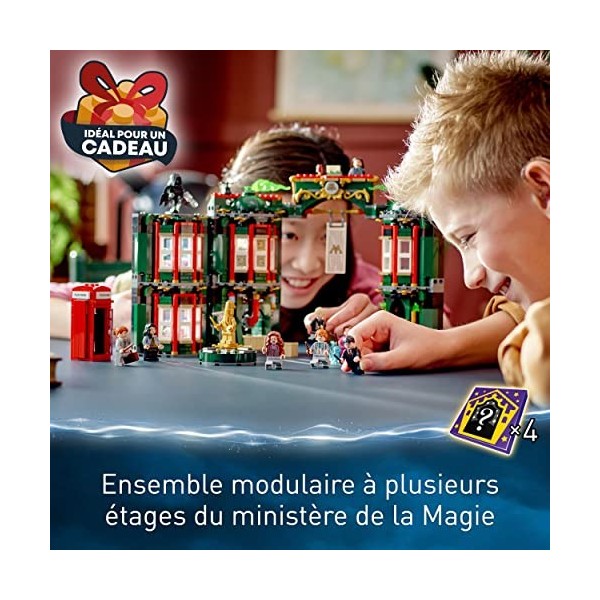 LEGO 76403 Harry Potter Le Ministère de la Magie, Jouet avec 12 Minifigurines et Une Fonction de Transformation, Idée de Cade