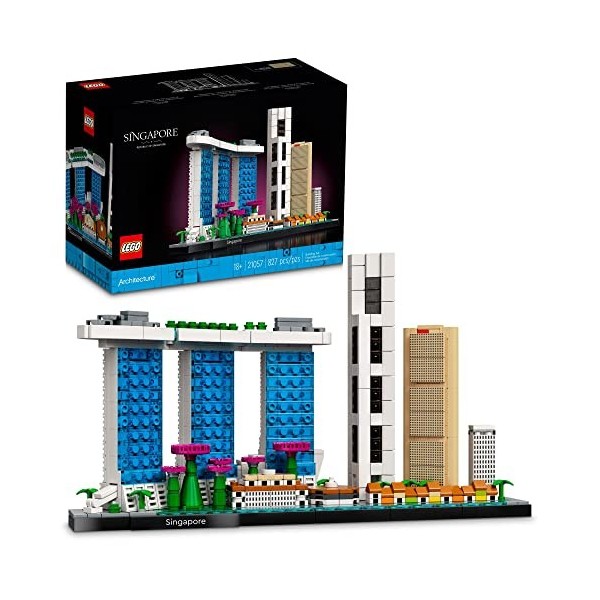 LEGO Architecture Skyline Collection : Singapour - 21057 - Kit de construction - Modèle de présentation à collectionner pour 