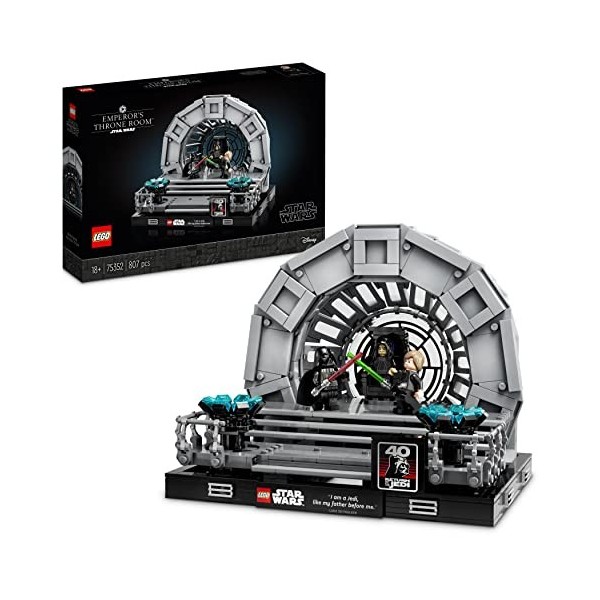 LEGO 75352 Star Wars Diorama de la Salle du Trône de l’Empereur, Maquette avec Sabres Laser, Retour du Jedi 40e Anniversaire,