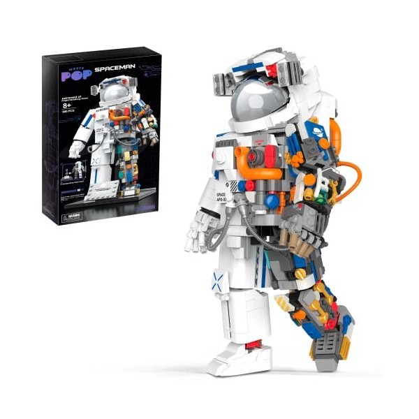 Sillbird Jouets de construction dastronaute spatial pour adultes et enfants, astronaute dexploration avec présentoir, jouet