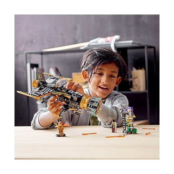 LEGO 71736 Ninjago Le Jet Multi-Missiles, Jouet Avion avec Prison et Figurine Ninja Kai en Or à Collectionner, pour Garçons e