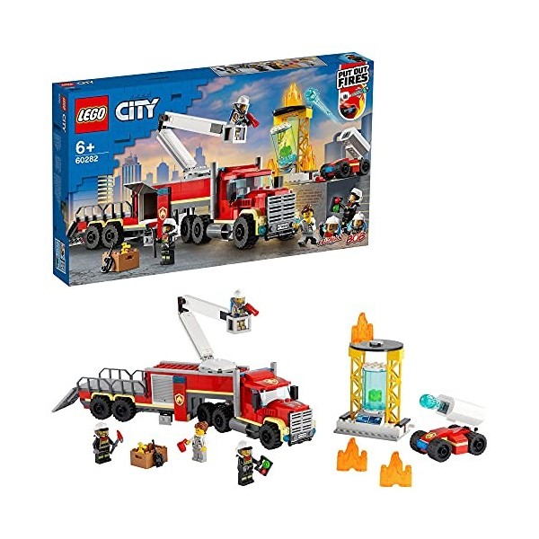LEGO 60282 City Fire L’Unité de Commandement des Pompiers, Jouet Camion pour Garçons et Filles de 6 Ans et Plus, Idée Cadeau 