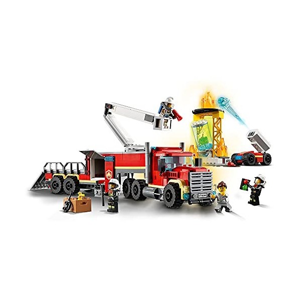 LEGO 60282 City Fire L’Unité de Commandement des Pompiers, Jouet Camion pour Garçons et Filles de 6 Ans et Plus, Idée Cadeau 