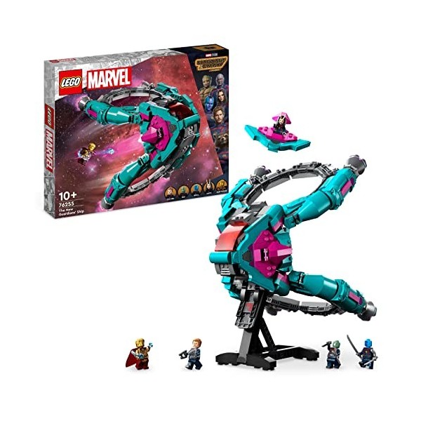 LEGO 76255 Marvel Le Nouveau Vaisseau des Gardiens Volume 3, Jouet Navette Spatial des Gardiens de la Galaxie avec Minifiguri
